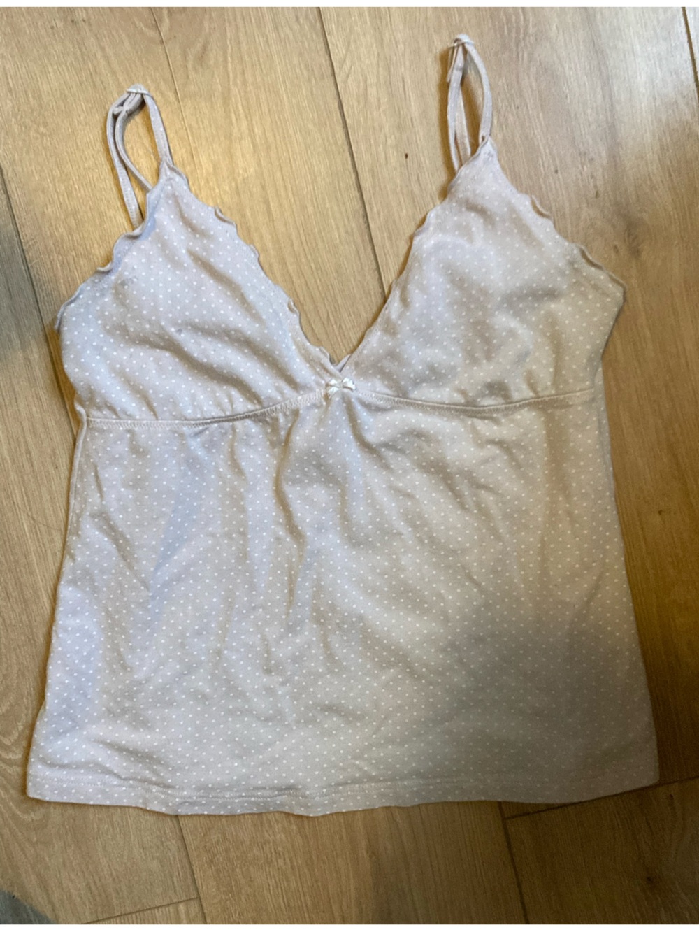 Pretty soft pink polkadot tank